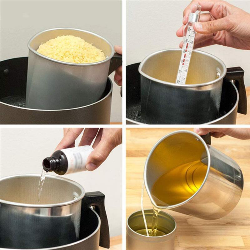 Håndtag voks smeltedigel diy stearinlys sæbe smelter gryde duftende voks smelter metal kaffe toroid kande latte mælk skummende kande