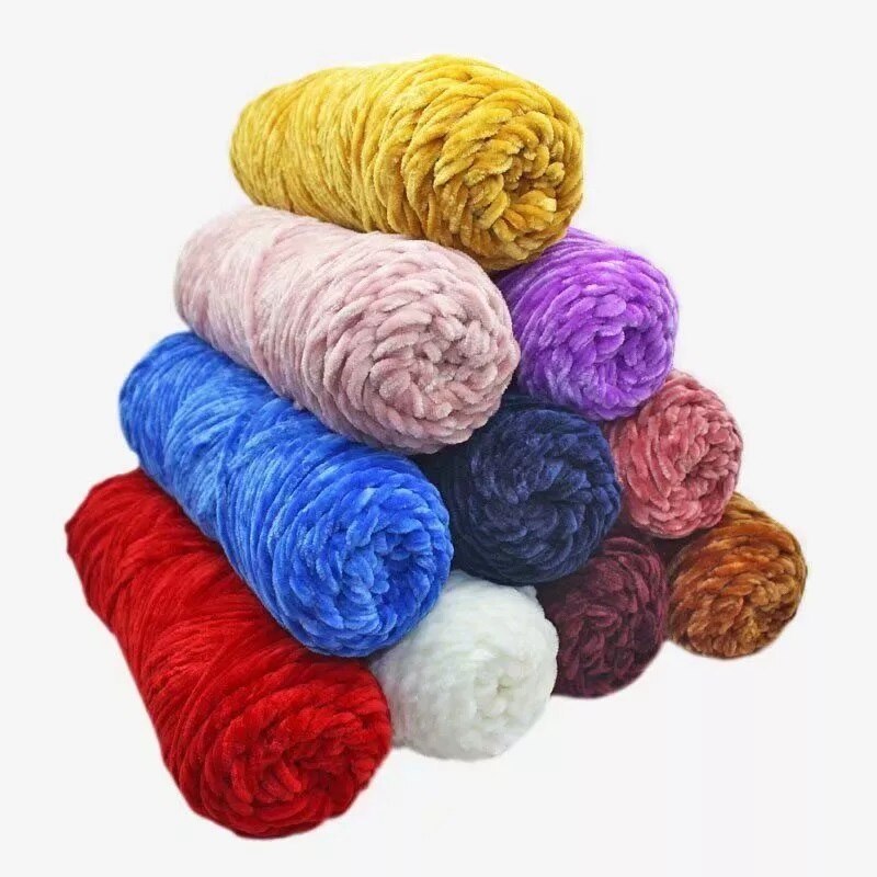 1 Roll Chenille Yarn Threads Knitting Velvet Yarn Crochet DIY Knitting Yarn Craft For Cardigan Scarf Baby Blanket Crochet