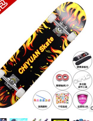 Skate Scooter Beginners Adult Children Boys Girls Teenagers Skateboard Adult Double Warped Scooter: 5