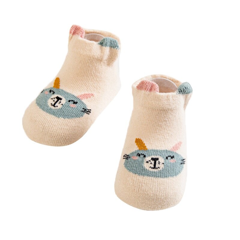 All Season Infant Baby Kid Boy Girl Cotton Short Socks Cute Cartoon Animals Pattern Comfortable Soft Soled Anti-slip Floor Socks