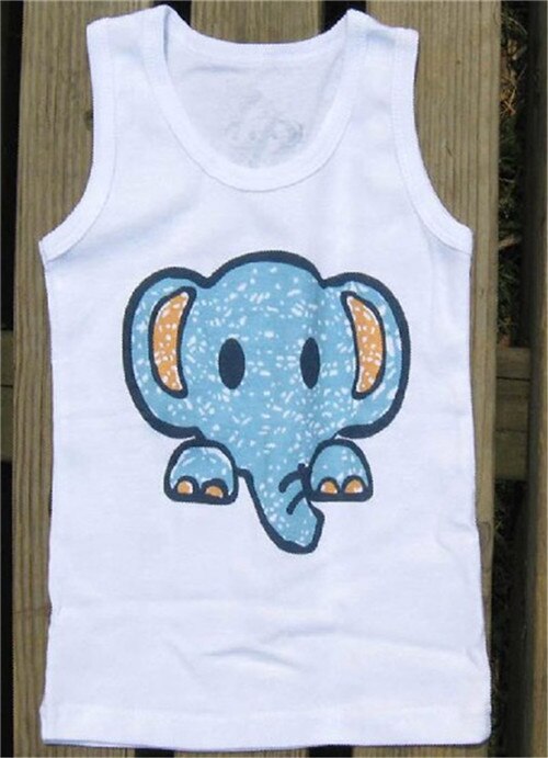 Meisjes t-shirt t-shirt baby tops voor jongens shirt meisje kleding zomer t-shirt jongen tops katoen 1 STKS/PARTIJ H-KBL002-1P: elephant / 12m