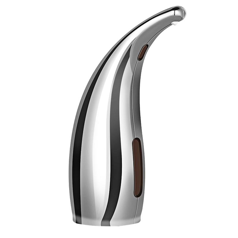 Zeepdispenser contactloos automatisch abs zeepdispenser bewegingssensor handsfree afwasmiddel voor keuken en badkamer zonder batterij: Stijl een zilveren