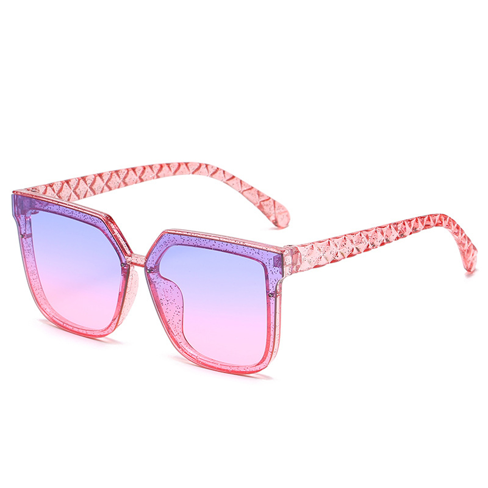 Children Lightweight Sunglasses, Square Shape Sunglasses for Boys and Girls, Black/ Grey/ Blue/ Tawny/ Pink/ Purple 5-12Years