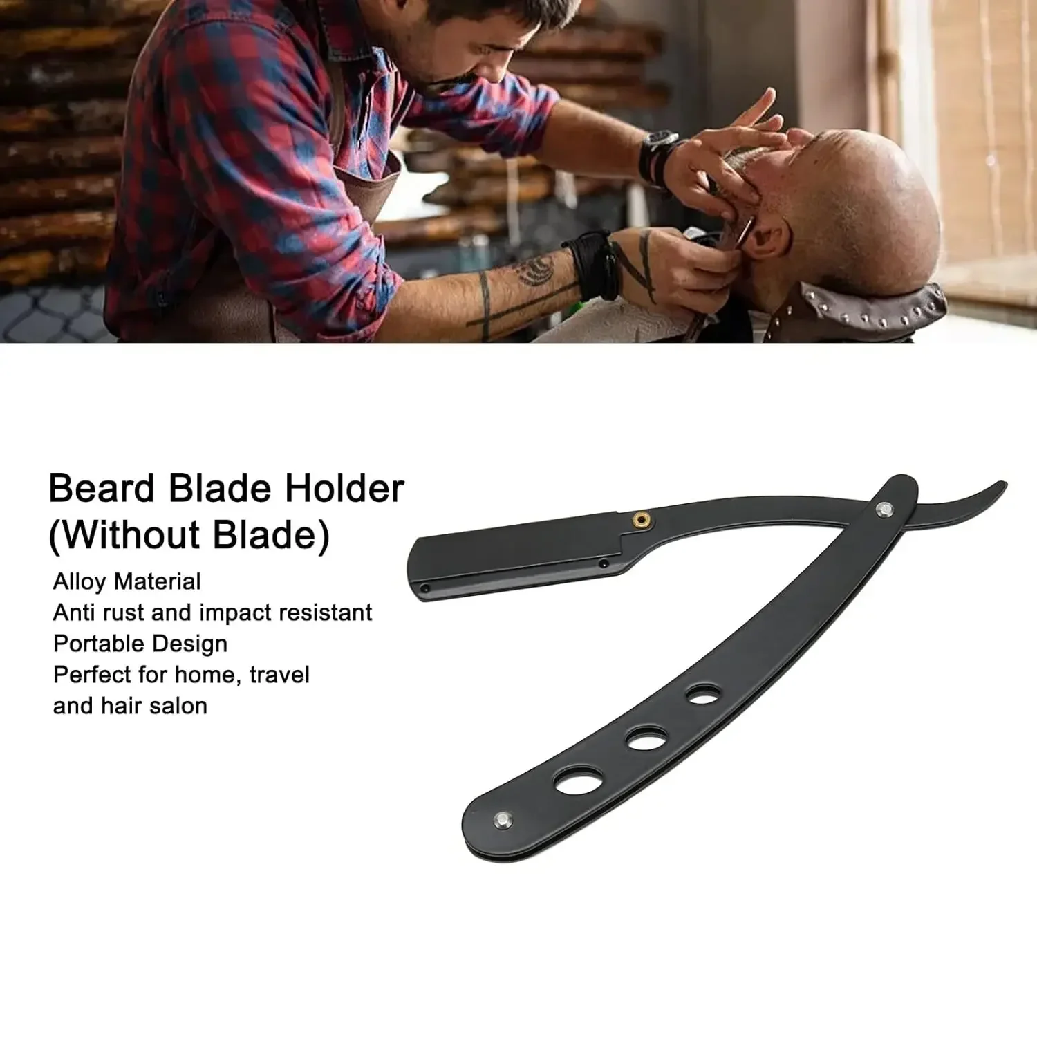 Razorman manuell barberhøvel sammenleggbar barberhøvel gammeldags barberhøvel barberhøvel øyenbrynshøvel barberhårholder sikkerhetsbarberhøvel