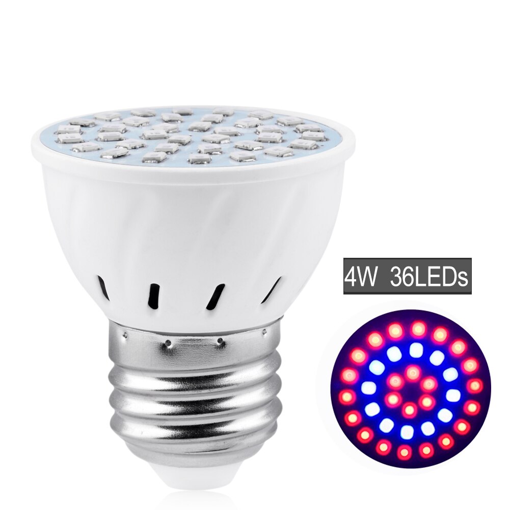 E27 200 500 800Leds Wide Spectrum LED Grow Lights LED Horticulture Grow Light for Garden Flowering Plant and Hydroponics System: 36LEDS
