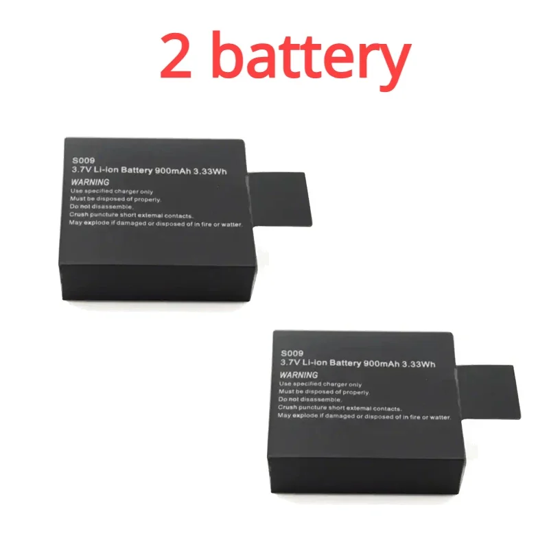 Batería de iones de litio recargable de 3,7 V y 900mAh para SJ4000 SJ5000 SJ6000 WIFi SJCAM cámara de acción deportiva DV SJ batería dedicada: Negro