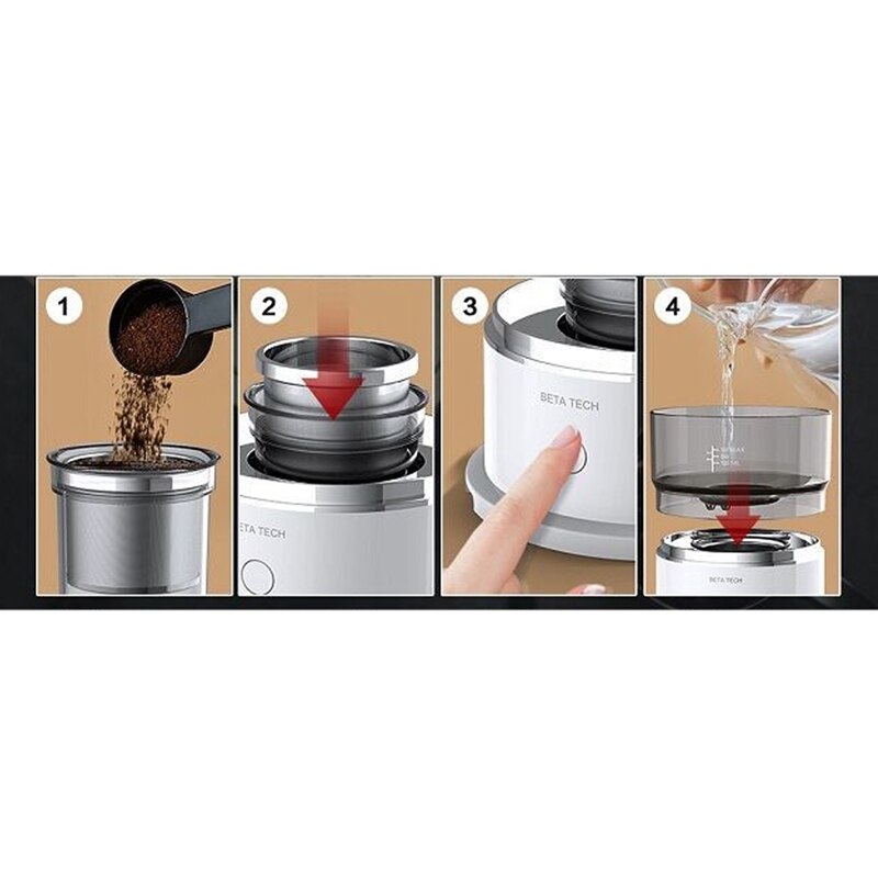 Automatische Mini Koffiezetapparaat, Draagbare Herbruikbare Elektrische Koffie Filter Machine, Koffie Druppelaar Pot