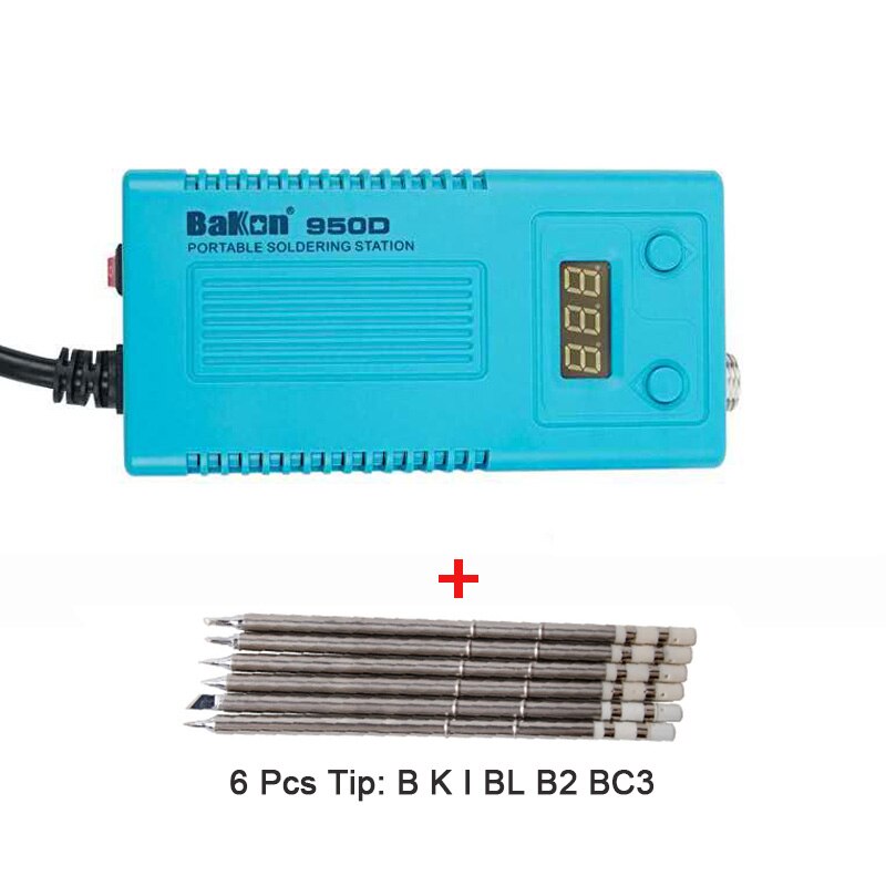 Bakon-soldador eléctrico portátil 950D, estación de soldadura BGA antiestática, herramienta de soldadura con puntas sin plomo T13