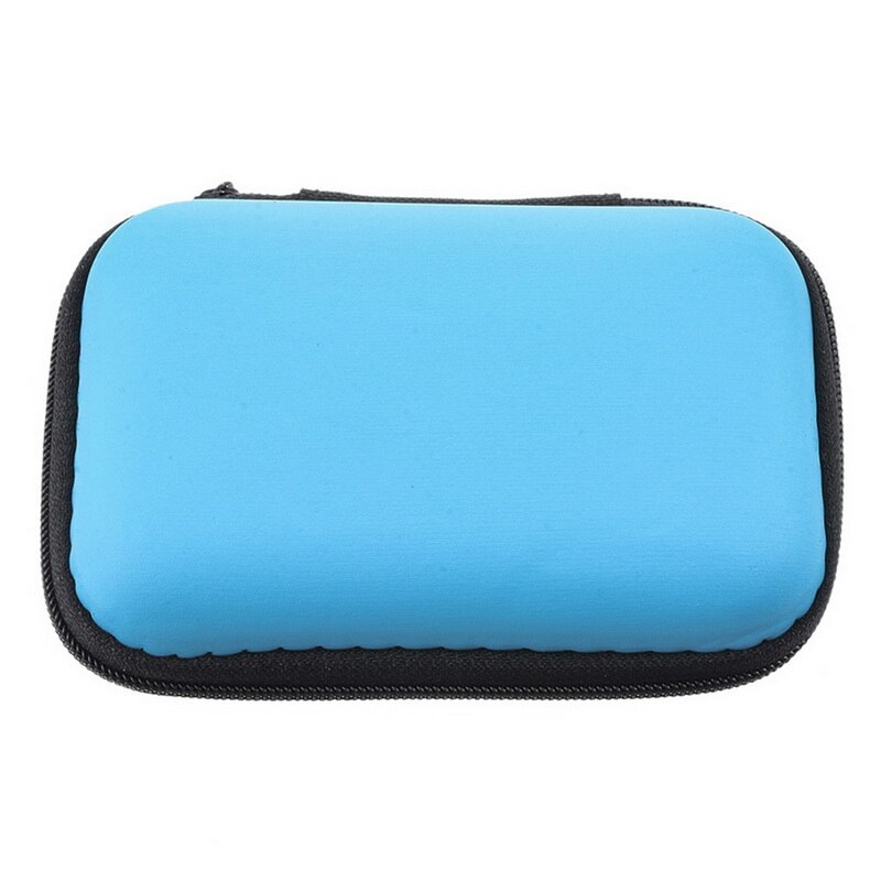Multi-grid Earphone Case Storage Bag Organizer Polyester Data Cable Travel Storage Bags Power Bank Bag Multifunction: 12x8x4cm blue