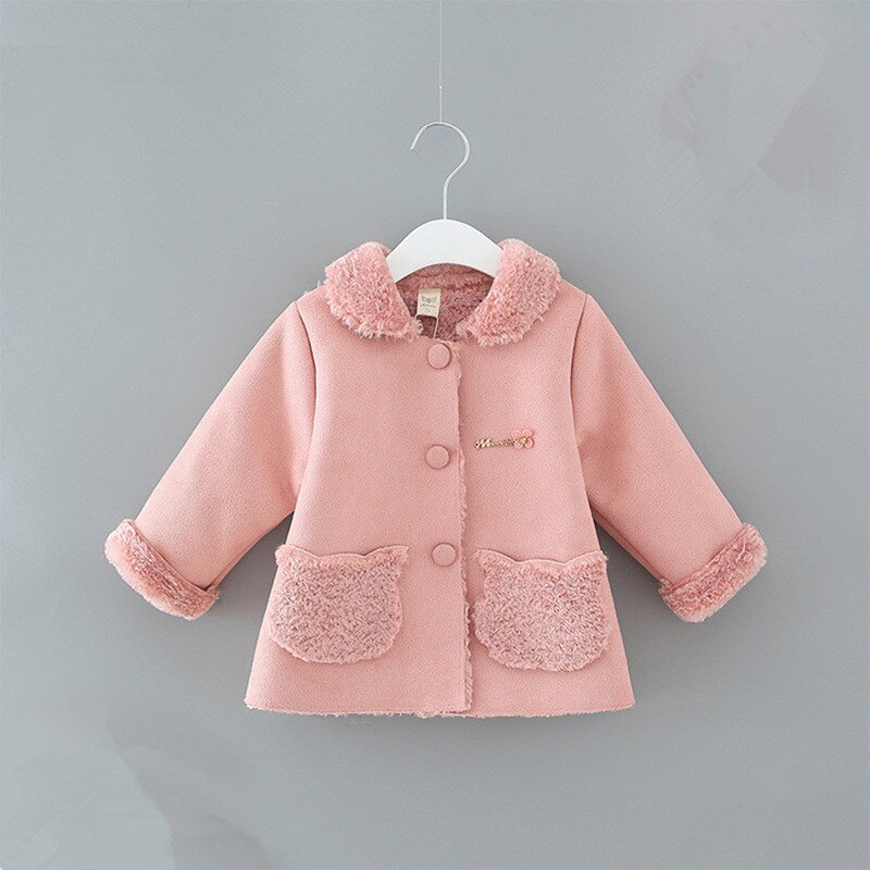 england stil spedbarn baby jenter julejakker yttertøy smålåve låve klær baby jakker jakker 0-2y: Rosa / 18m