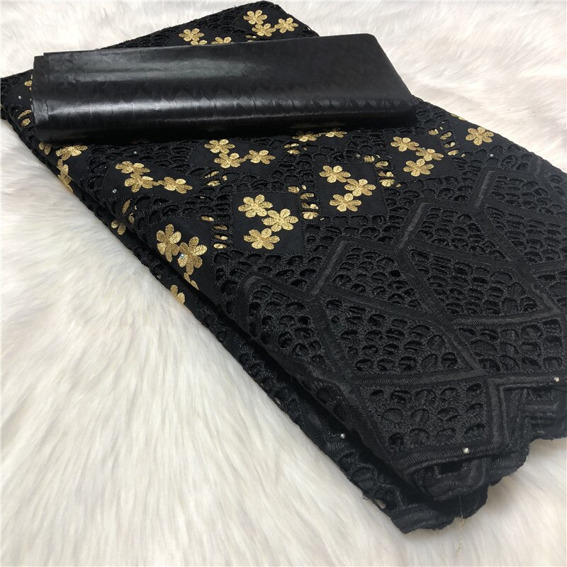 Bazin africain, tissu en brocart Riche, 5yards/lot de mélanges brodés, coton et dentelle de suisse, tissu en dentelle Damask Shadda guinée brocart: 7