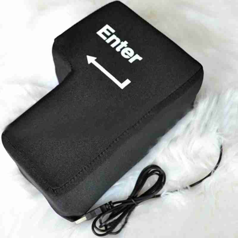 USB Big Enter Key Relieve Stress Plush Toy 1pc Throw Table Pillow Toys Anti-Stress Relief Super Size Stuffer Accent Desktop