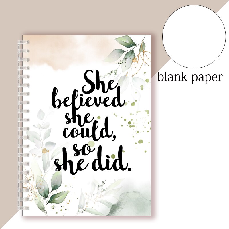 Citation inspirante-elle croyait qu'elle pouvait ainsi qu'elle l'a fait-cahier à spirale carnet de notes Romance bloc-notes pour Couples filles foi: 7