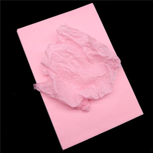 100Sheet/set A4 Translucent Wrapping Papers Tissue Paper Bookmark Fruit Wrapping Papers Floral Packaging Material: 100pcs Pink Paper