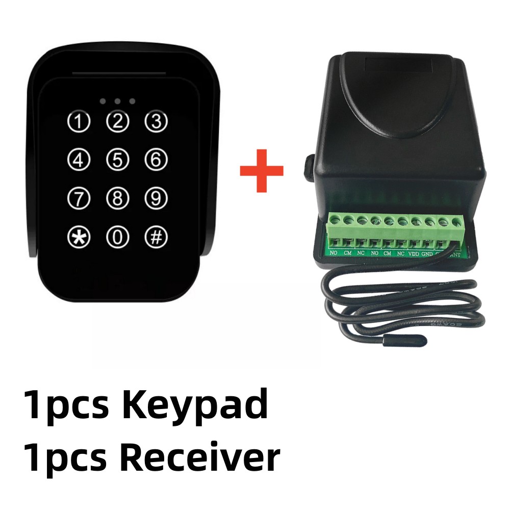 Touch Panel Wireless Keypad Two Channels Waterproof Keyboard For Swing Gate Opener / 500KG PKM Sliding Gate Opener: Dark Grey