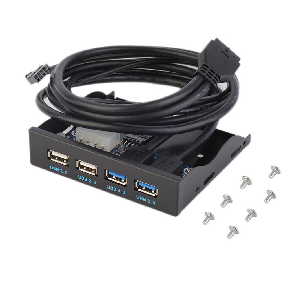 Floppy Bay Snelle 60Cm Kabel Plug Play Hub Professionele Multifunctionele Uitbreiding Hoge Snelheid Desktop 4 Poorten Usb Adapter Front panel