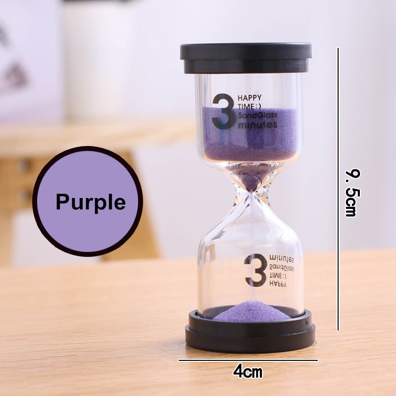 Hourglass 1/3/5/10/15/30 Minutes Hourglass 60 Minutes 45 Minutes Christmas Timer Home Decoration Dining Accessories C137: Purple  3 Minutes