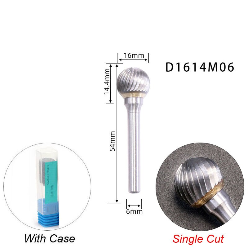 Mèches de meuleuse à tête sphérique, outils convertibles carimplantés, lime à distance en tungstène, fraise en carbure, fraise, perceuse pour métal, bois, plastique: 22mm