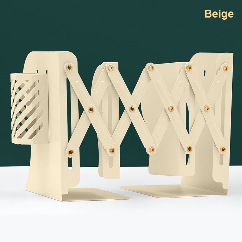 Support de rangement de livres rétractable pour étudiants, et pliable, pour papeterie de bureau et d'école: up beige(19.2x50cm)