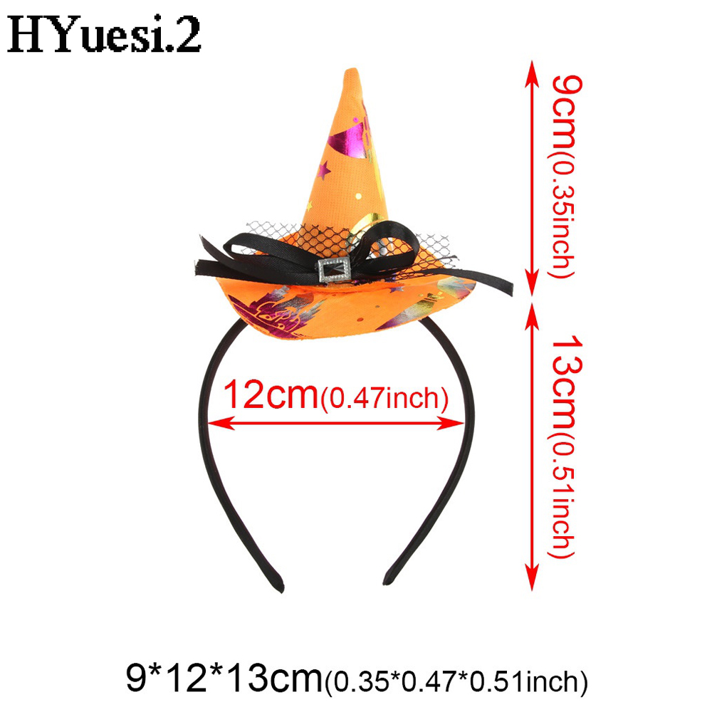 Mini sombrero de bruja puntiagudo, diademas con forma de Calavera, telaraña, calabaza, aros para el cabello para niños y niñas, diademas de Halloween, decoración de Cosplay