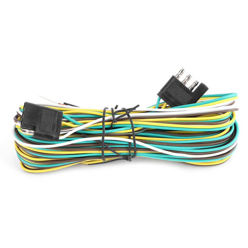 Trailer Wiring Harness Extension Kit 25FT 6.7+1.2m 4 Wire 4-Flat 4 Pin with Male Female Plug Trailer Wiring Harness Kit