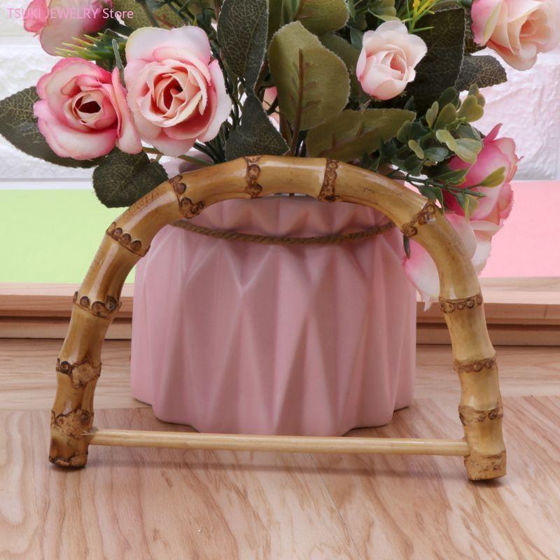 62Ke in legno bambù manici rattan maniglia borsetta per produzione sacchetti, produzione della borsa, maniglia