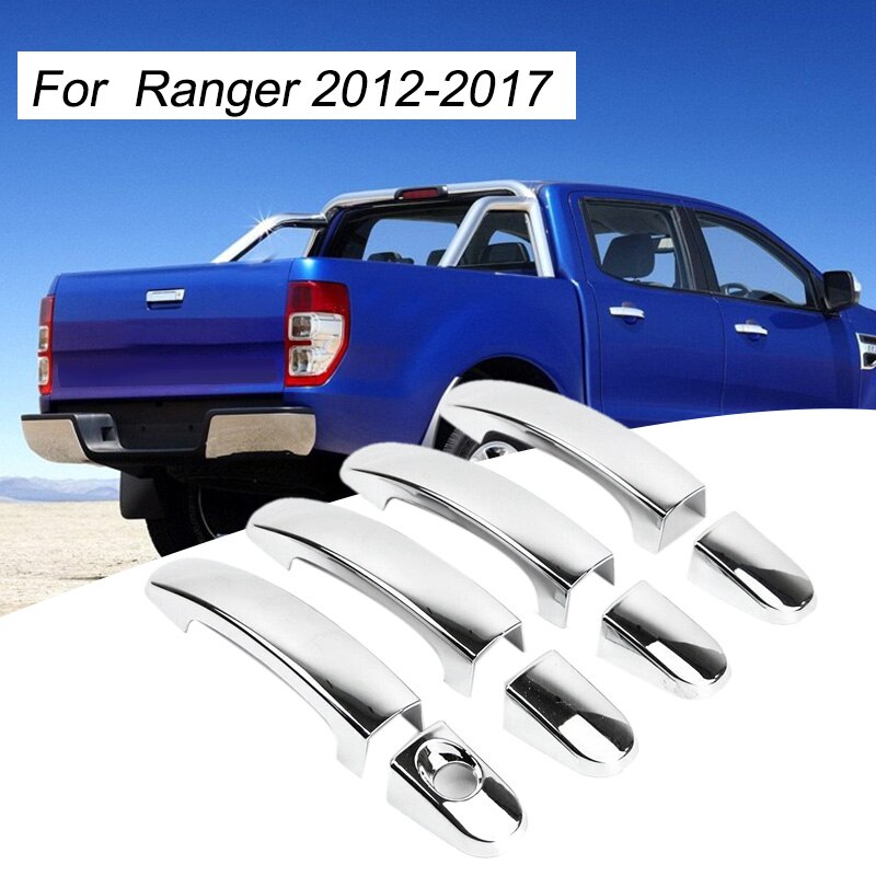 Chrome Car Outside Exterior Side Door Handle Protector Cover Trim for Ford Ranger: Default Title