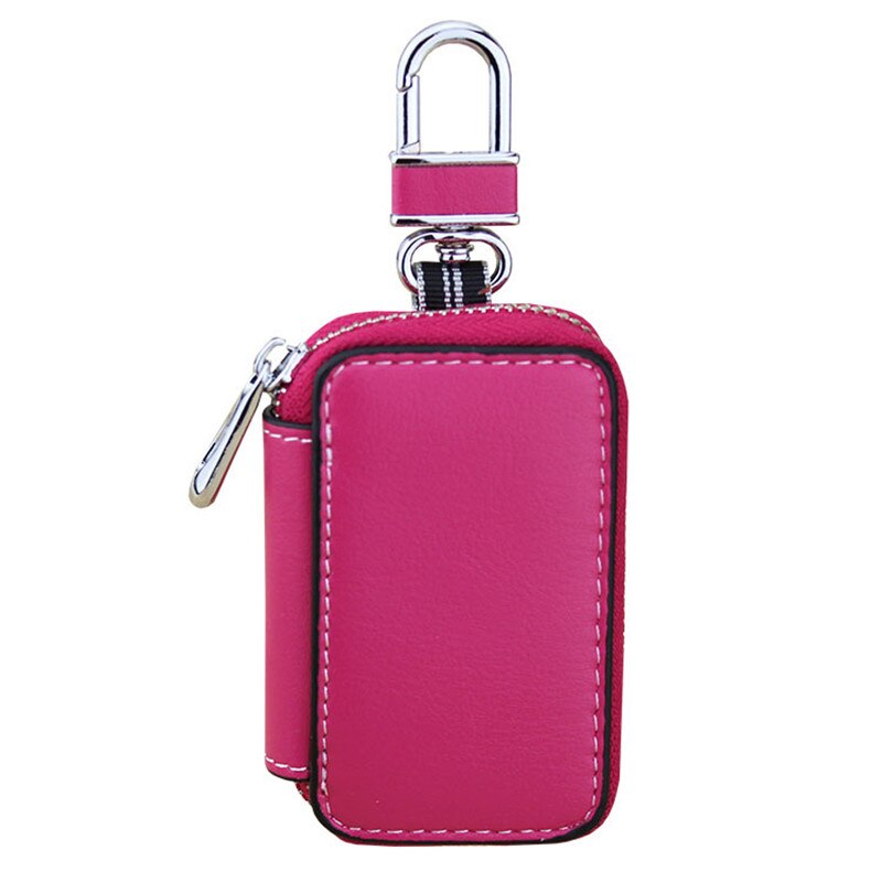 SOUTH oie unisexe en cuir clé portefeuille hommes voiture porte-clés clés organisateur dame gouvernante porte-clés couvre clé étui pochette: Rose Red