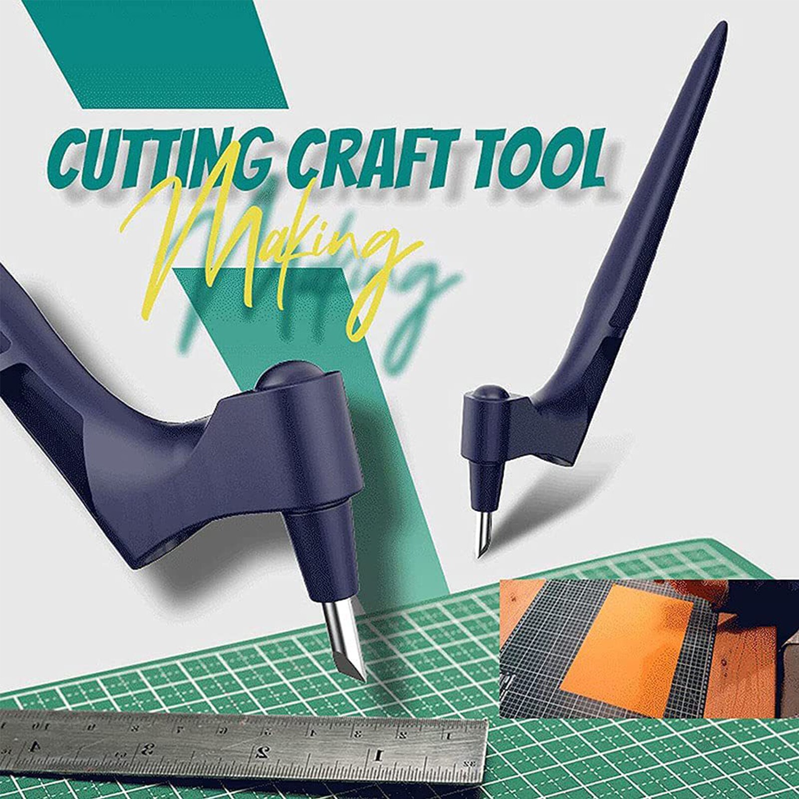 Cuchillo de artesanía de acero inoxidable, herramientas de corte artesanal de precisión, cuchilla giratoria de 360 grados, cortador para artesanía de mano, tres ángulos diferentes