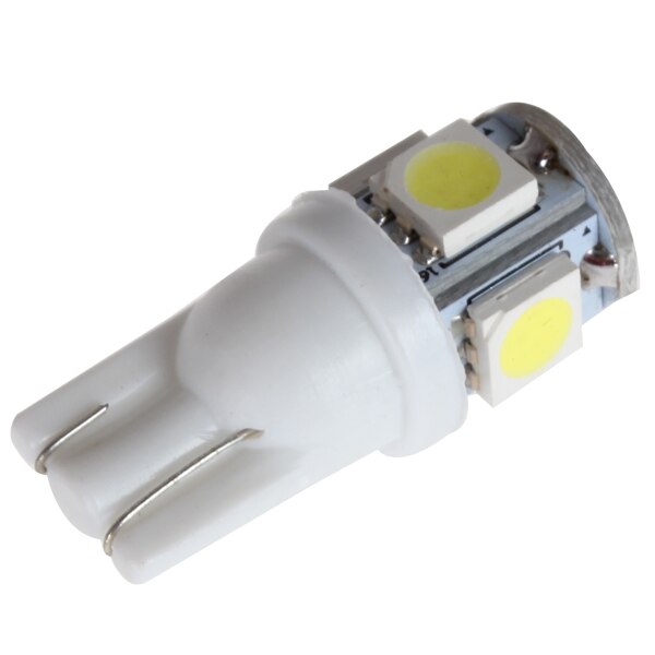 Led  w5w 5- smd 5050 super lyse led lys kile lys kilde udskiftning pærer indvendige lamper til bil / motorcykel multi farver: Hvid