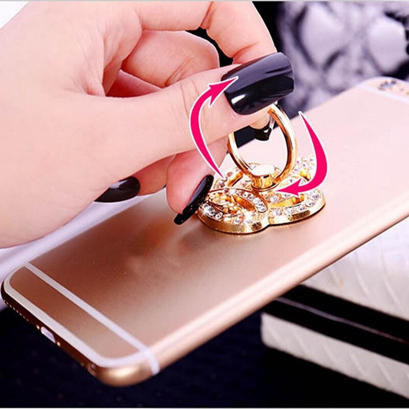 360 Degree Metal Mobile Phone Stand Holder Finger Ring Diamond Mobile Phone Holder Stand for All Phone