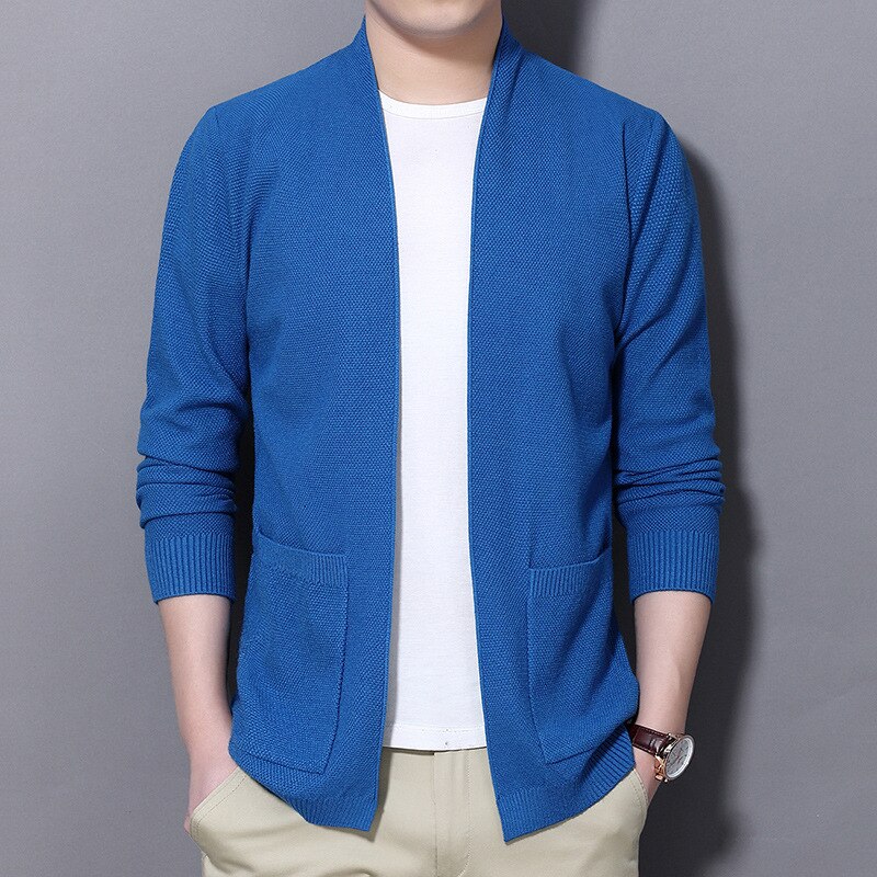 Homme chandail tricoté hommes Cardigan veste beau mince couleur unie chandails