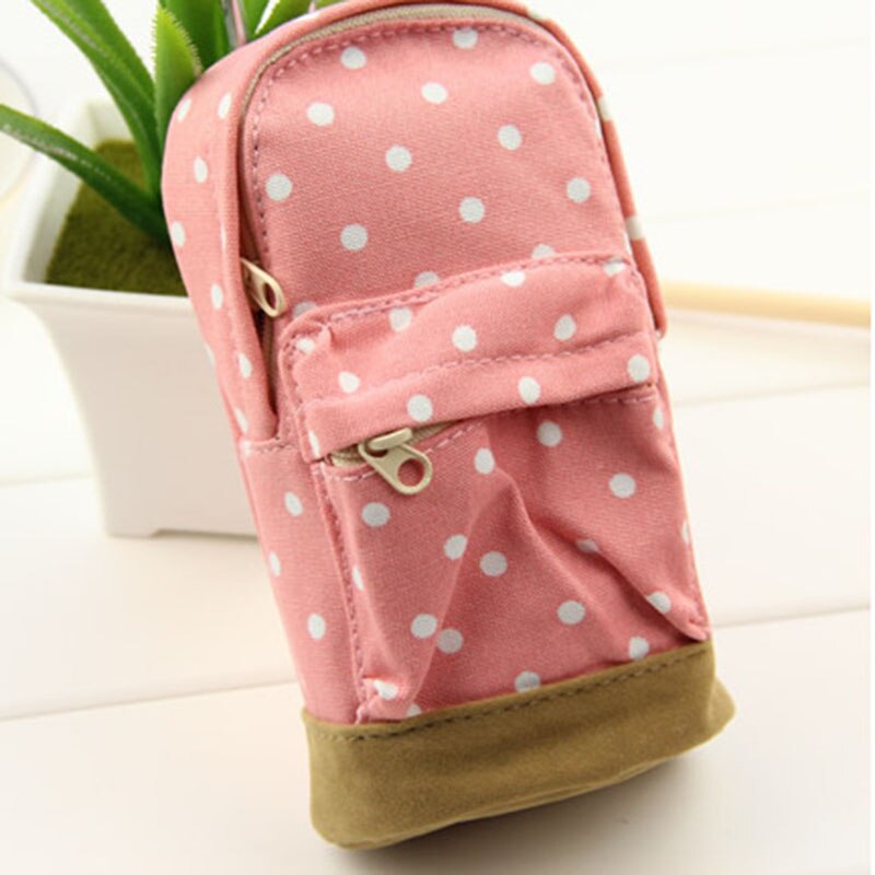 ISKYBOB Lovely Students Children Mini Schoolbags Canvas Case Pen Coin Bag: Pink