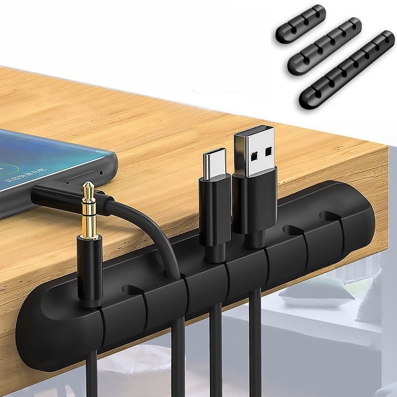 Kabel-Organizer, Silikon, USB-Kabelaufwicklung, für Höhle Schreibtisch, ordentliche Verwaltung-Clips, Kabelhalter für Maus, Kopfhörer, Kabel-Organizer