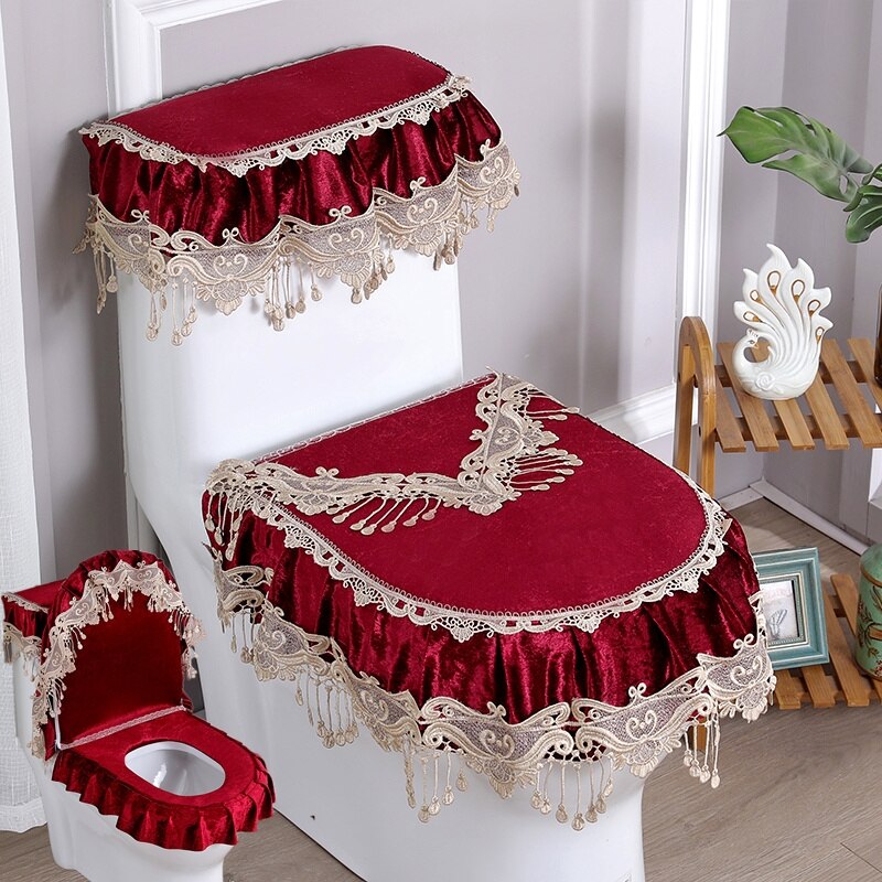 Toilet Seat Cover 3Pcs Koffie Wc Cover Decoratieve... Vicedeal