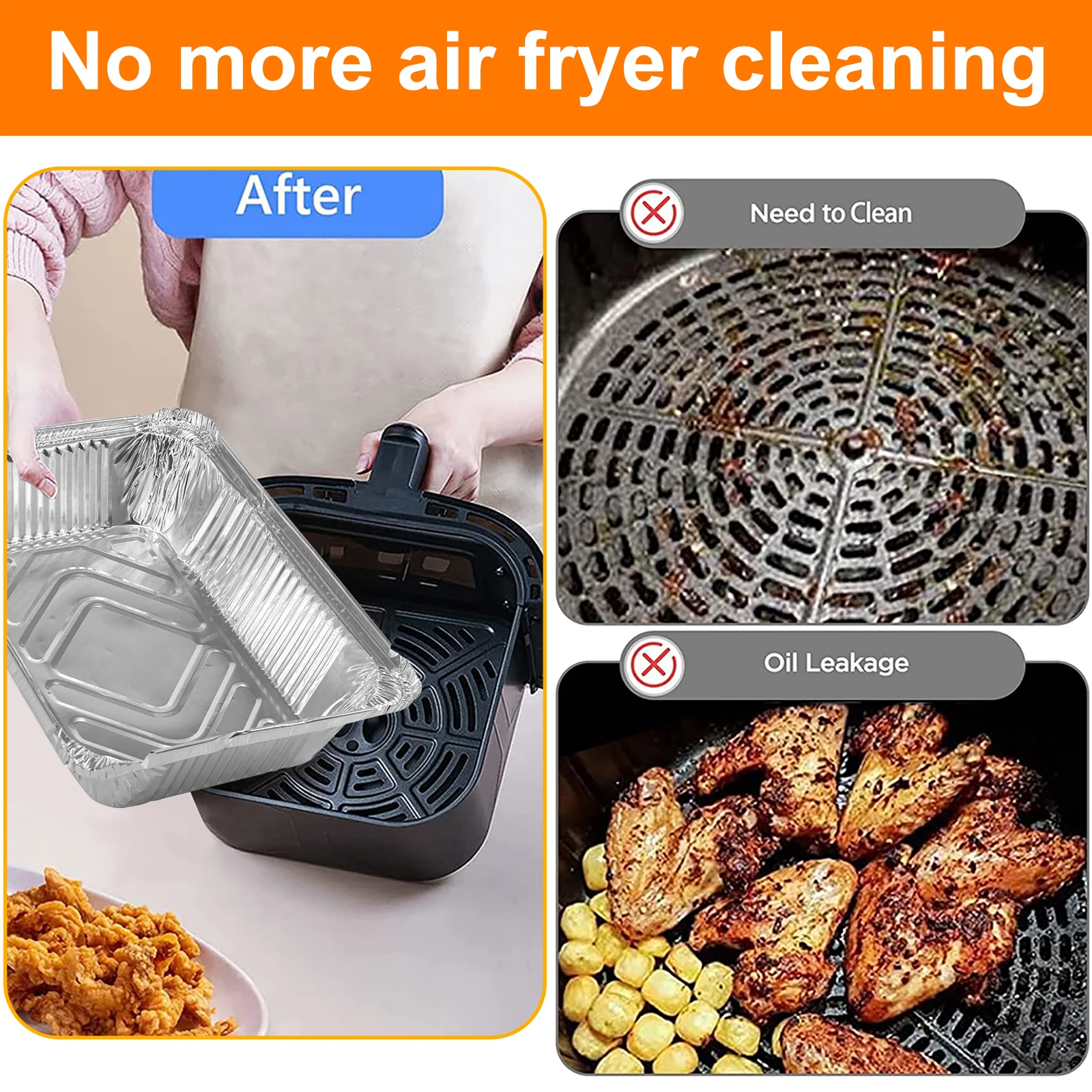 50 Stuks Aluminiumfolie Trays 1100 Ml Non-stick Aluminiumfolie Bakpannen Herbruikbare Food Grade Aluminiumfolie Containers aluminiumfolie