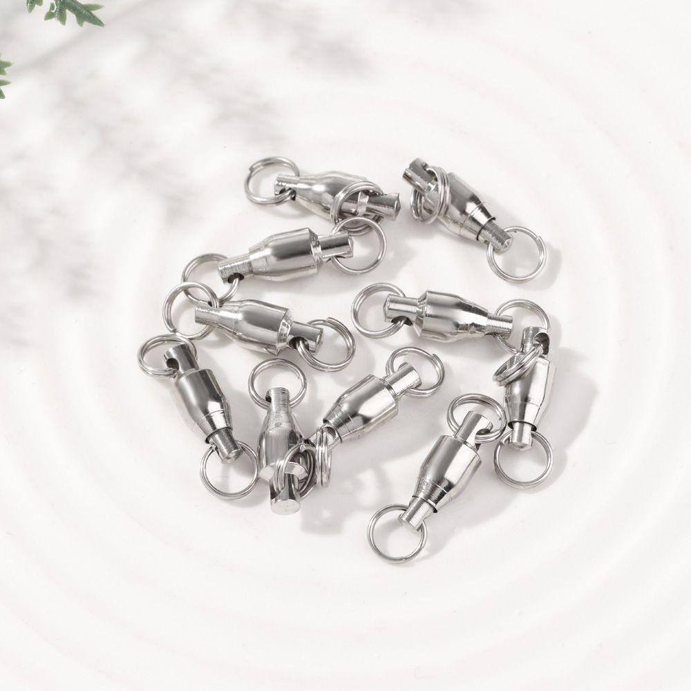 10PCS Size 0# to 4# Durable Bearing Barrel Fishing Rolling Swivel Connector Heavy Duty Ball Solid Ring