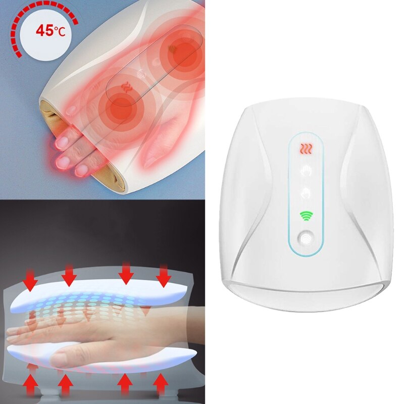 Draadloze Elektrische Hand Massager Luchtdruk Verwarming Palm Vinger Massage Machine Voor Artritis Pijn Gevoelloosheid