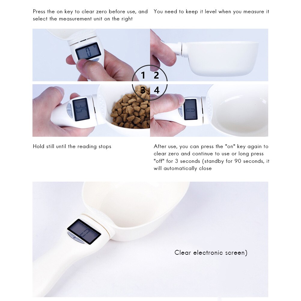 Elektronische Meet Scoop Cup Huisdier Voedsel Schaal Cup Voor Hond Kat Voeden Kom Keukenweegschaal Lepel Draagbare Met Led Display