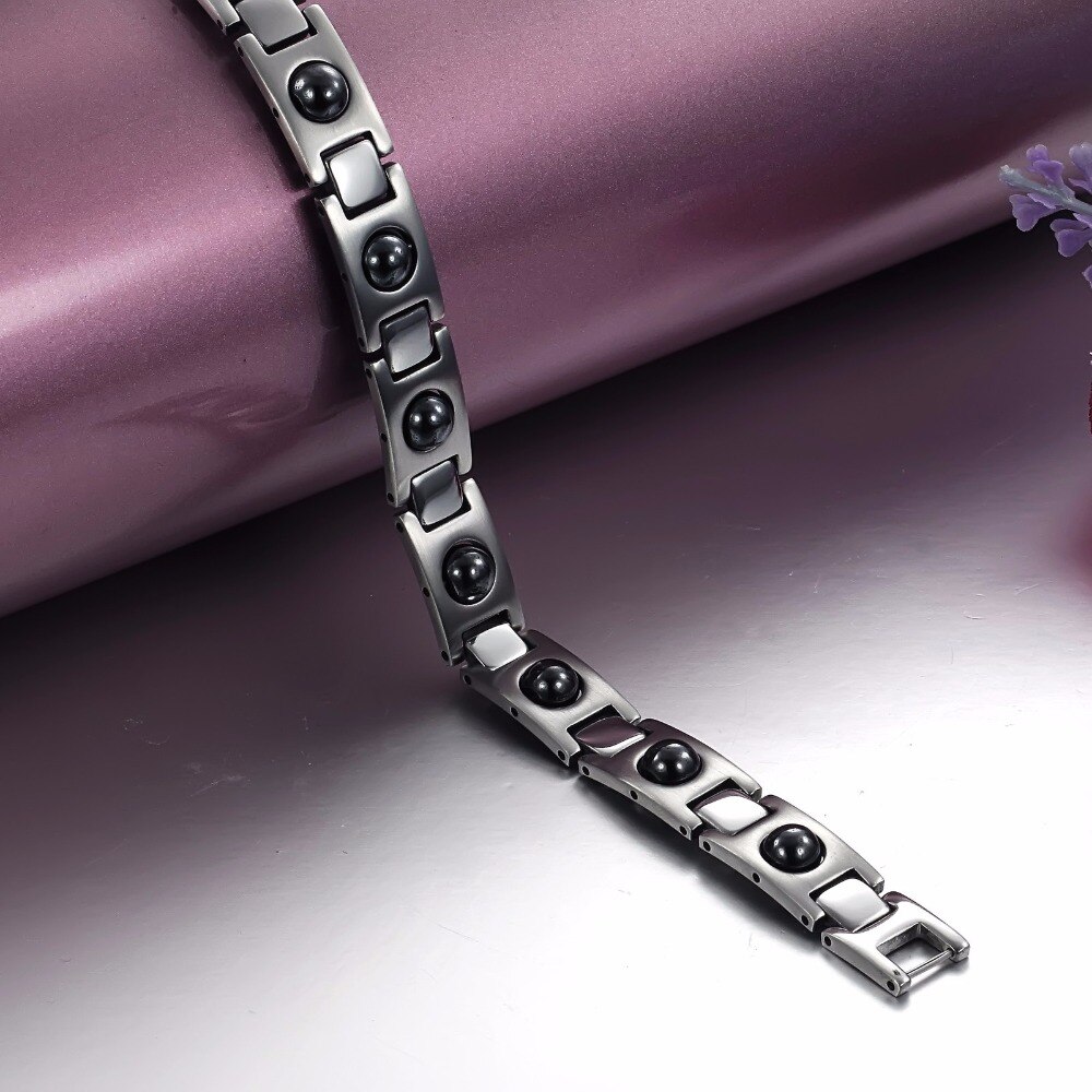JAAFAR Atacado jóias pulseira de titânio de saúde de alta qualidade em aço inoxidável e Jóias Pulseira Preta com silício AS002