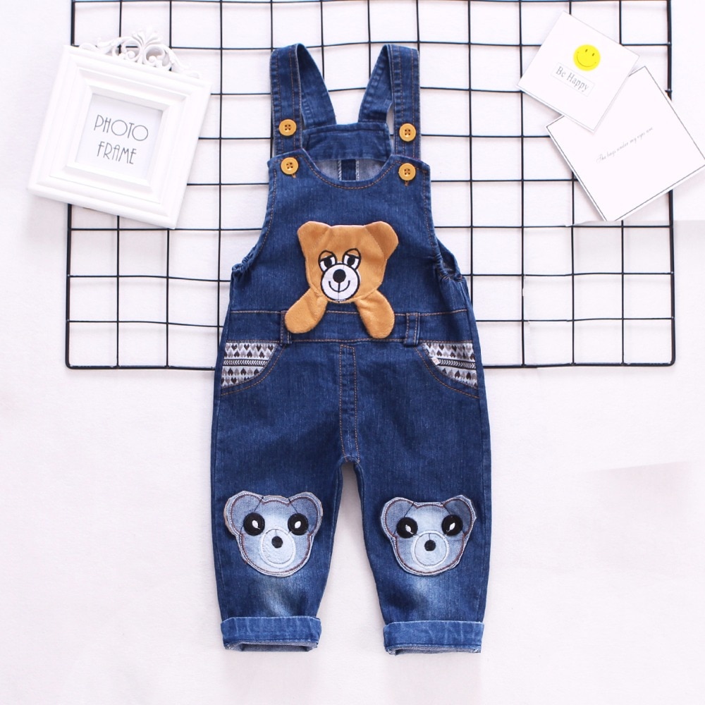 IENENS Toddler Boy&#39;s Denim Overalls Baby Cartoon Dungarees Infant Long Pants Kids Boy Jeans Jumpsuit Clothes Clothing Trousers