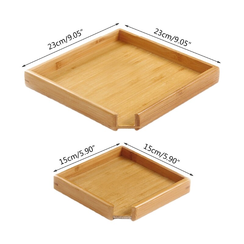 Vierkante Houten Dienblad Houten Plaat Thee Voedsel Schotel Drinken Platter Multipurpose D08D