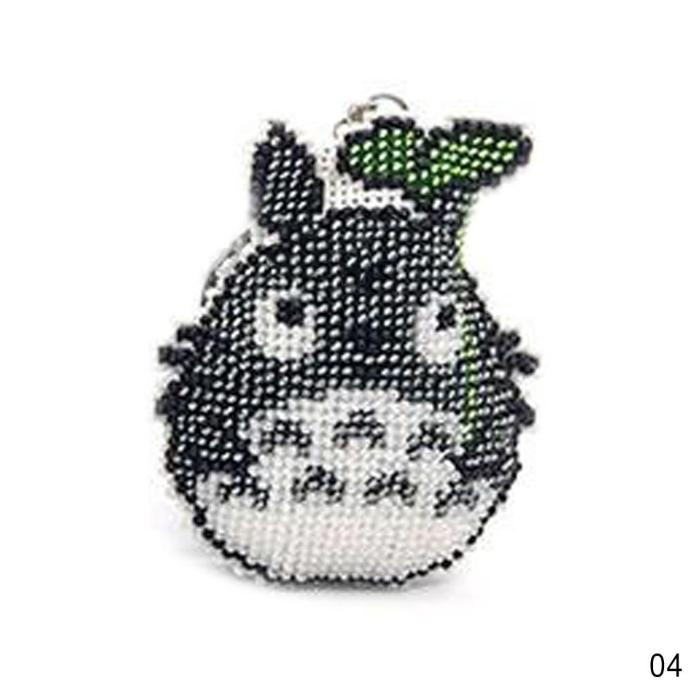 Diy pärlbroderi startpaket nyckelkedja kit lucky leaf star nyckelring hantverk handarbete korsstygn pärla broderi: Totoro 04