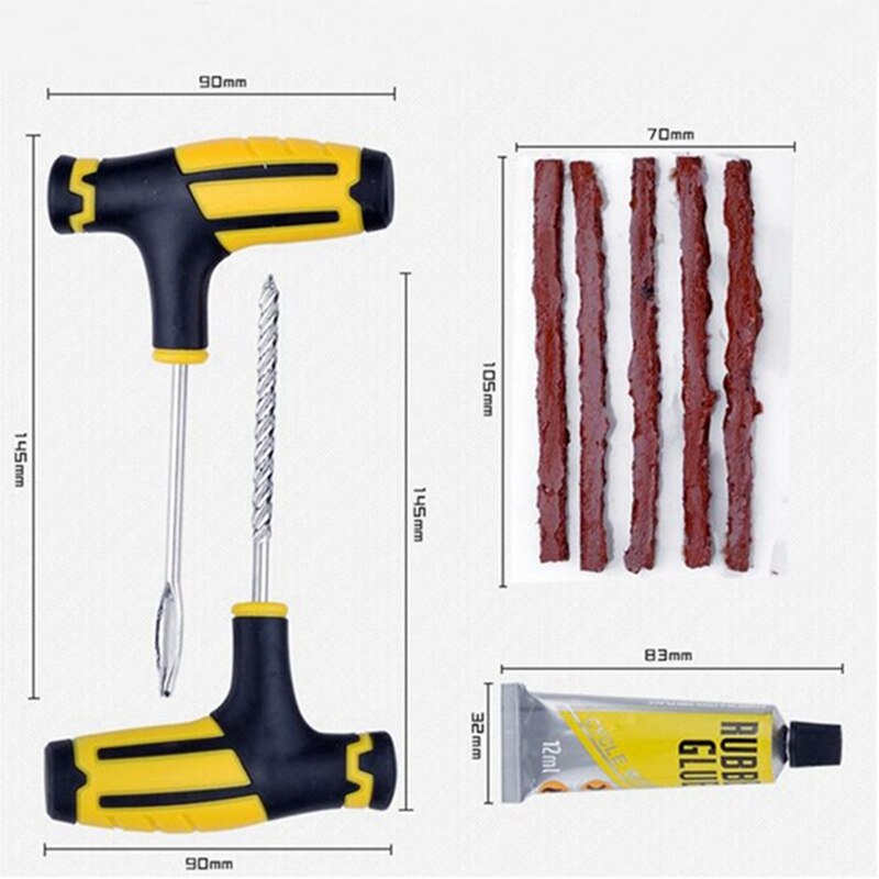 Kit d'outils de réparation de pneus de voiture sans chambre à air, 8 pièces/ensemble, pour camion d'urgence, moto, vélo, crevaison rapide, bloc de bouchon