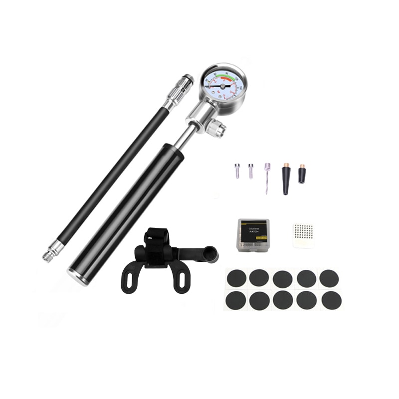 Bicycle Tire Repair Tools Kits Hand Air Pump Hose Universal Cycling Bike Saddle Bag Presta Schrader Inner Tire Patches Lever Set: Tool