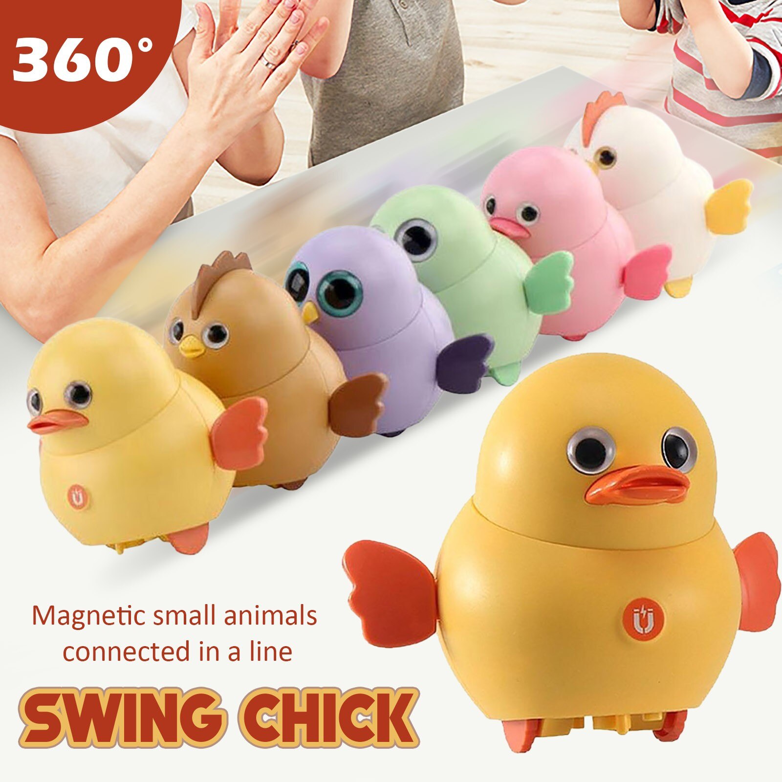 40 # Desktop Decoratie Leuke Elektrische Swing Magnetische Chick Eendje Lopen Squad Eend Swing Dier Speelgoed Leuke Grappige Kleine Speelgoed