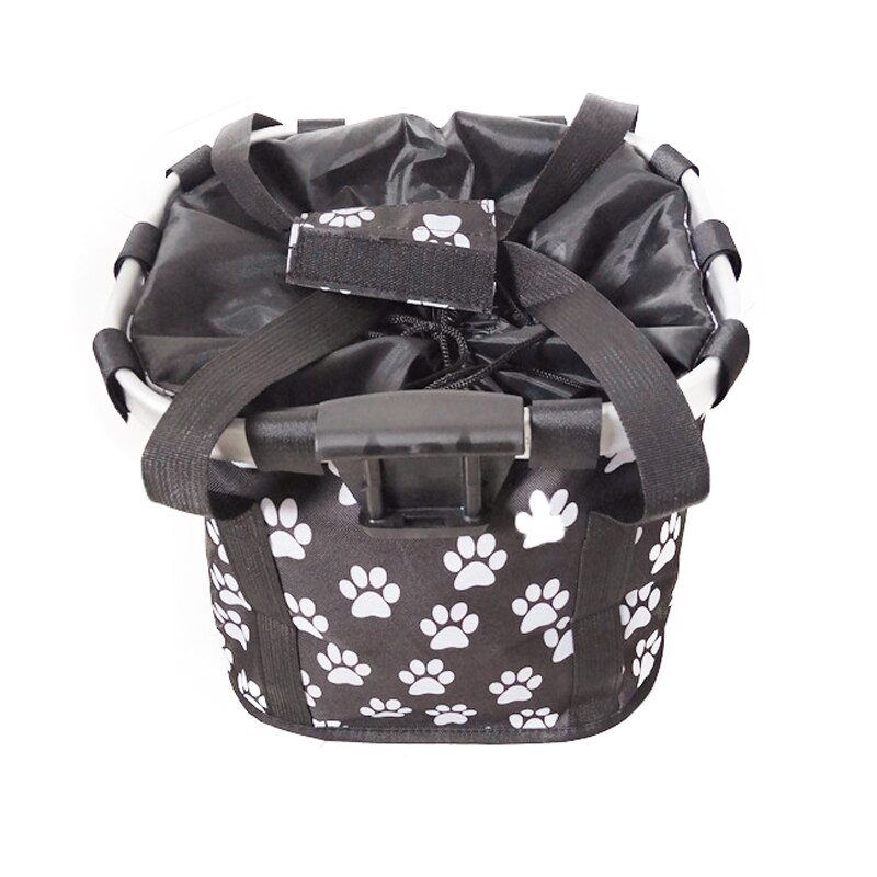 Sac de transport de vélo pour animaux de compagnie, pour chiot chat, siège de transport de vélo pour petit chien, panier de voyage amovible, accessoires de voyage: black paw