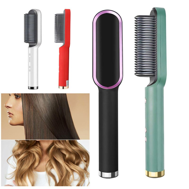 Lisseur de cheveux multifonctionnel, fer plat en céramique Tourmaline, fer à friser, ondulation, peigne