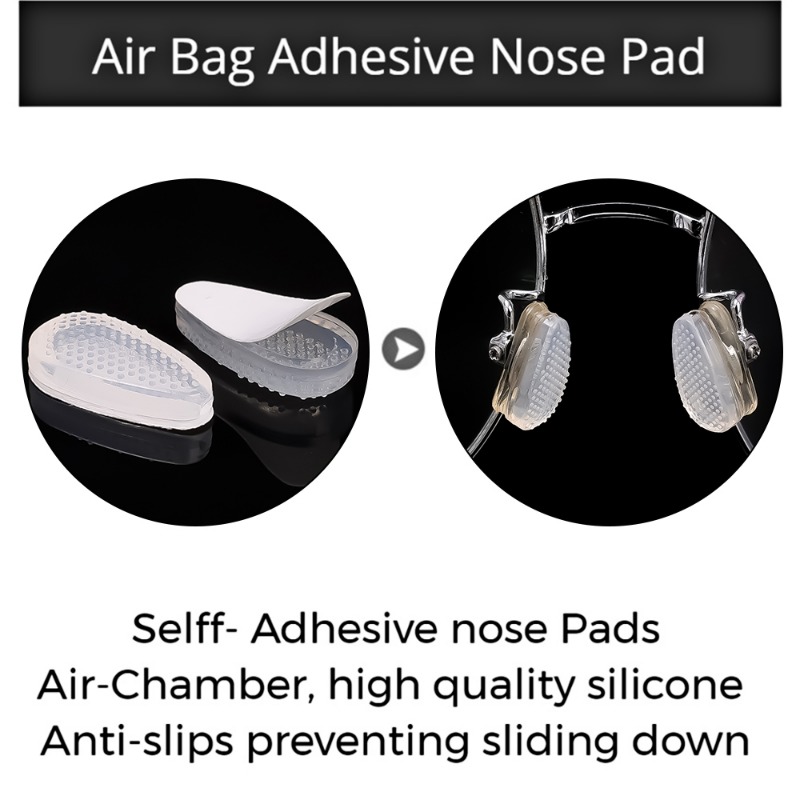 Gafas antideslizantes, soportes nasales, gafas invisibles de silicona, almohadillas para la nariz con cojín de aire, soporte para la nariz autoadhesivo suave transparente