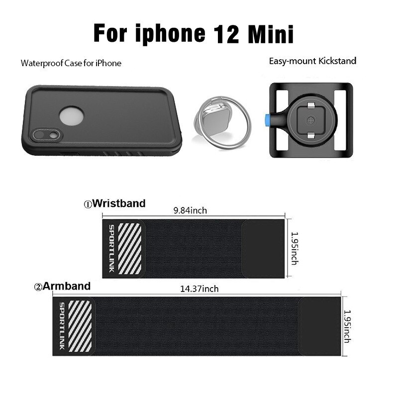 SOKUSIN Sport opaska na rękę opaska na telefon z wodoodporną obudową na telefon iPhone 11 12 Pro Max SE2020 X XS: For iPhone 12 Mini
